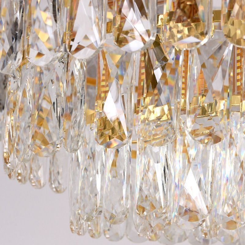 Plafonnier rond en cristal à suspension européenne