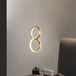 Suspension avec anneaux en laiton, luminaire décoratif