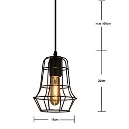 Lustre vintage élégant de style européen pour suspension noire
