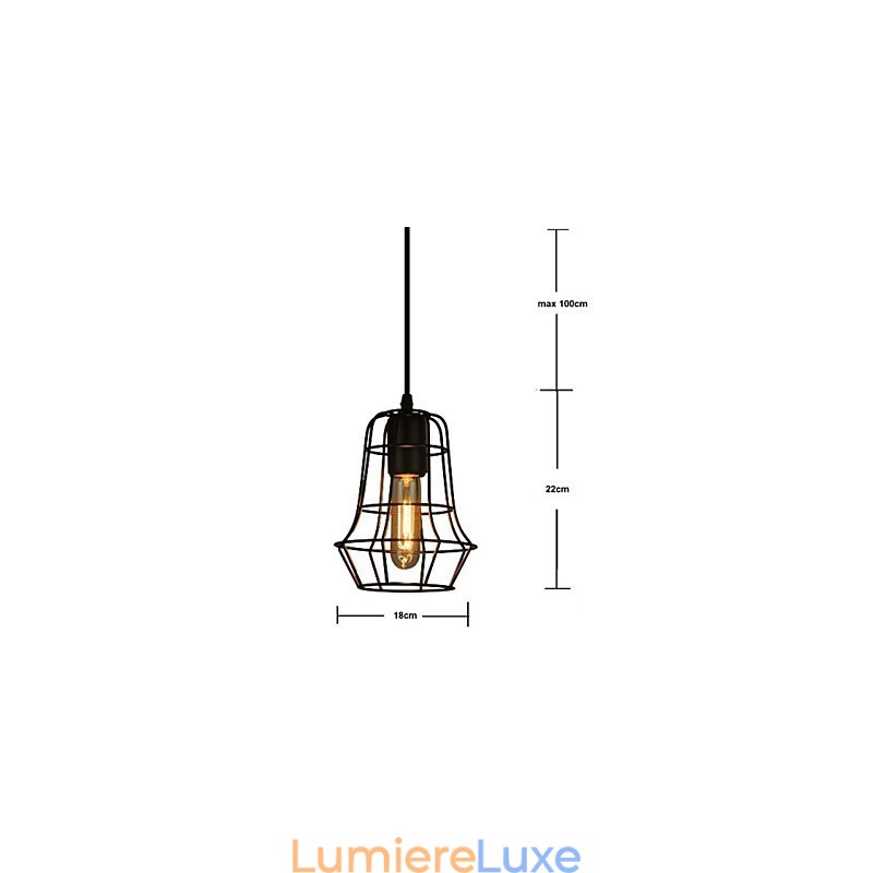 Lustre vintage élégant de style européen pour suspension noire