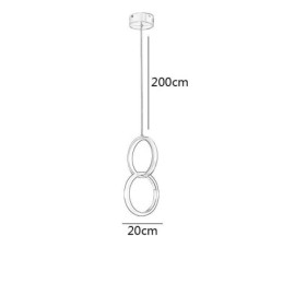 Suspension avec anneaux en laiton, luminaire décoratif