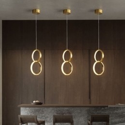 Suspension avec anneaux en laiton, luminaire décoratif