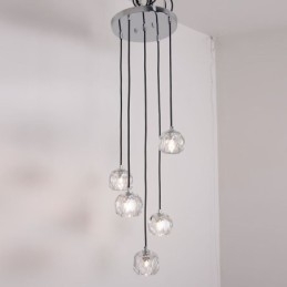 Plafonnier suspendu moderne en cristal en forme de ballon de football