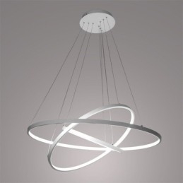 Suspension moderne en aluminium noir à 3 anneaux