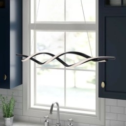 Luminaires suspendus modernes en forme de vague noire
