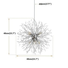 Lustre feu d'artifice 8 lumières, suspension pissenlit