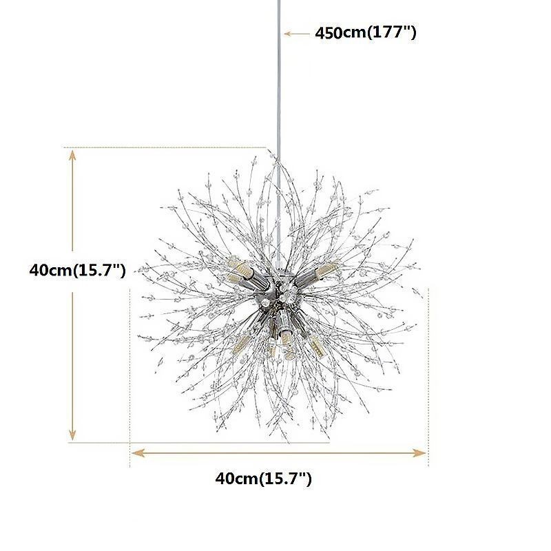 Lustre feu d'artifice 8 lumières, suspension pissenlit
