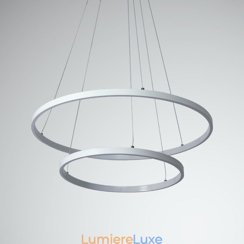 Suspension simple et moderne en aluminium à double anneau