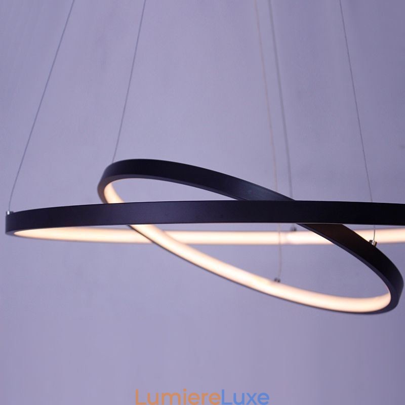 Suspension simple et moderne en aluminium à double anneau