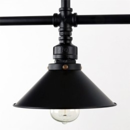 Lustre suspendu à 3 lumières en forme de pipe à eau, style industriel rétro et rustique