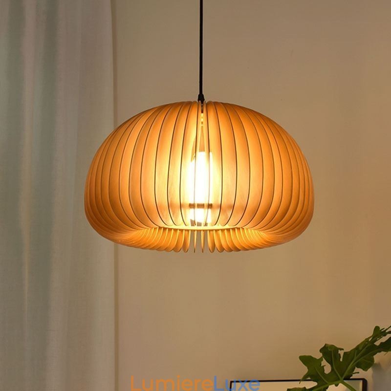 Lampe suspendue de style rétro en tilleul et citrouille