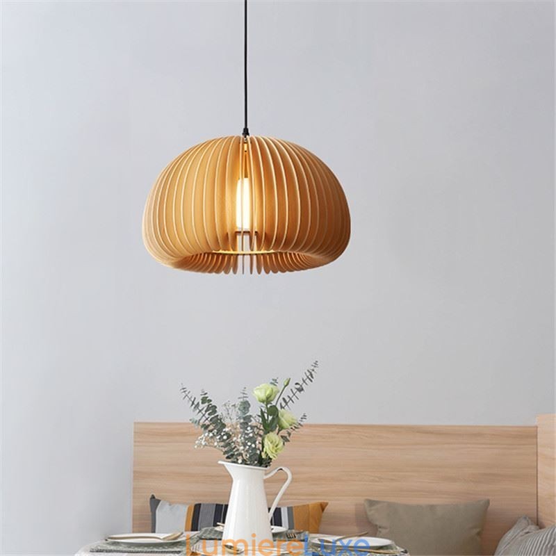 Lampe suspendue de style rétro en tilleul et citrouille