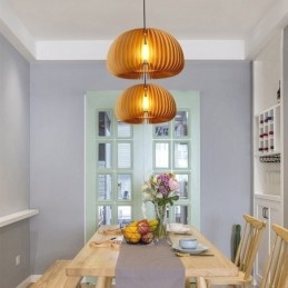 Lampe suspendue de style rétro en tilleul et citrouille