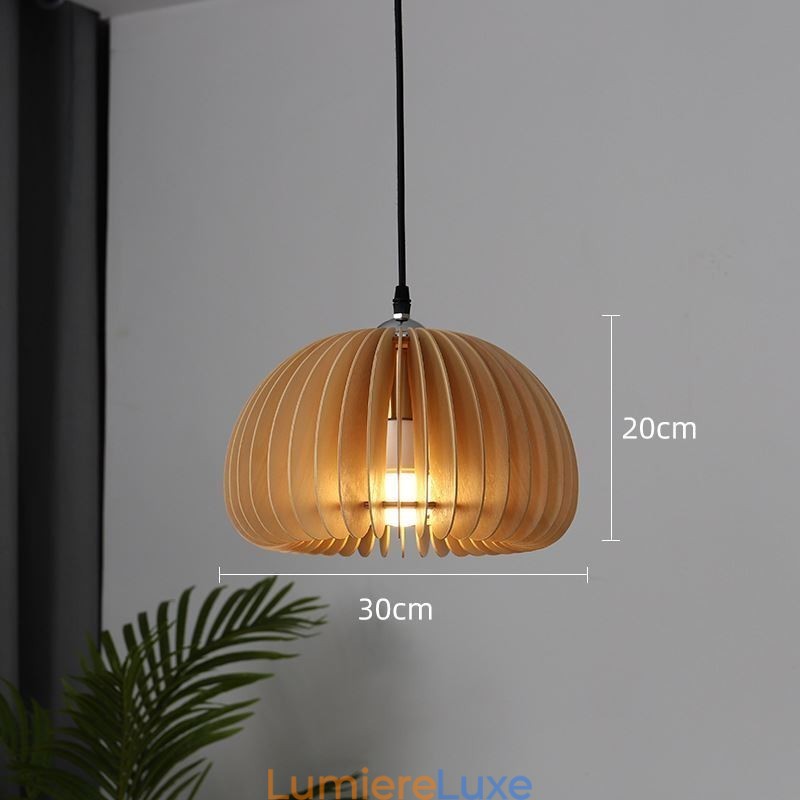 Lampe suspendue de style rétro en tilleul et citrouille