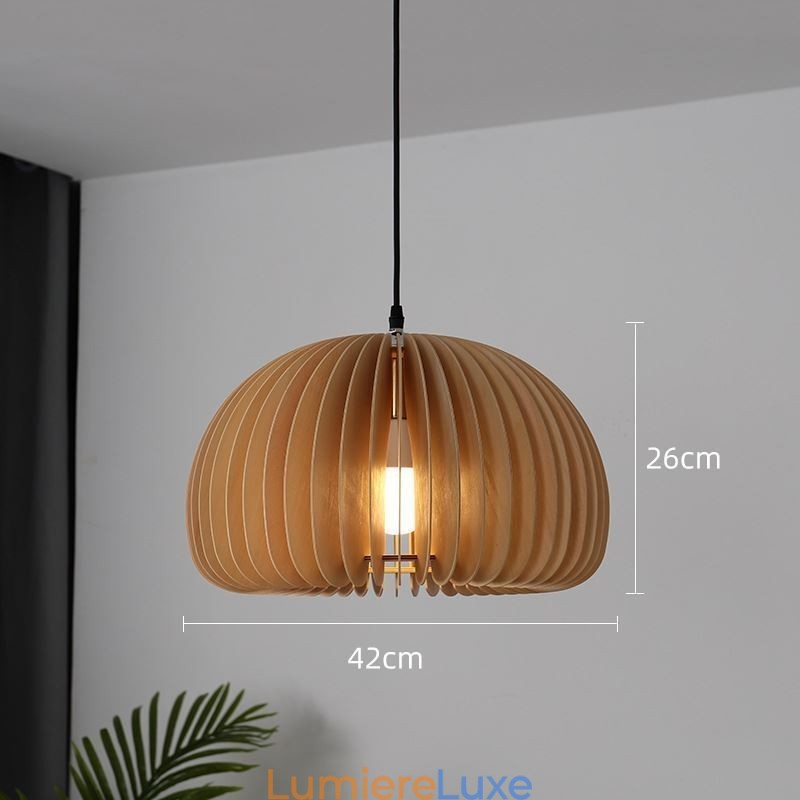 Lampe suspendue de style rétro en tilleul et citrouille