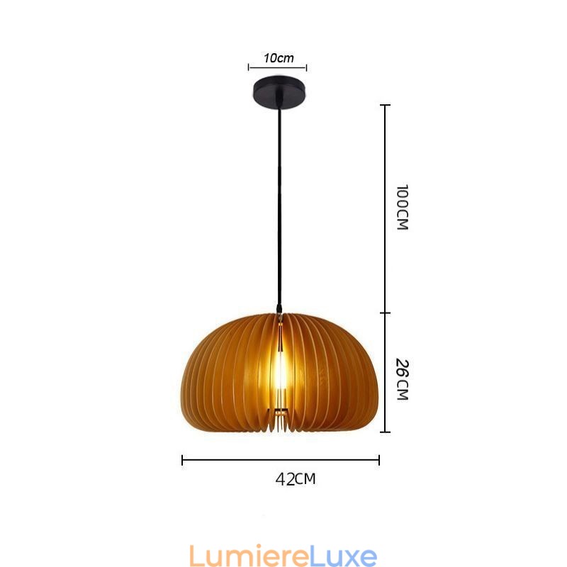 Lampe suspendue de style rétro en tilleul et citrouille