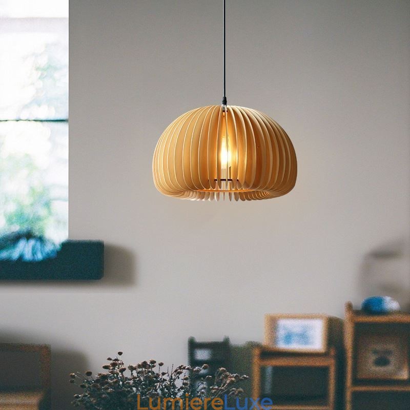 Lampe suspendue de style rétro en tilleul et citrouille