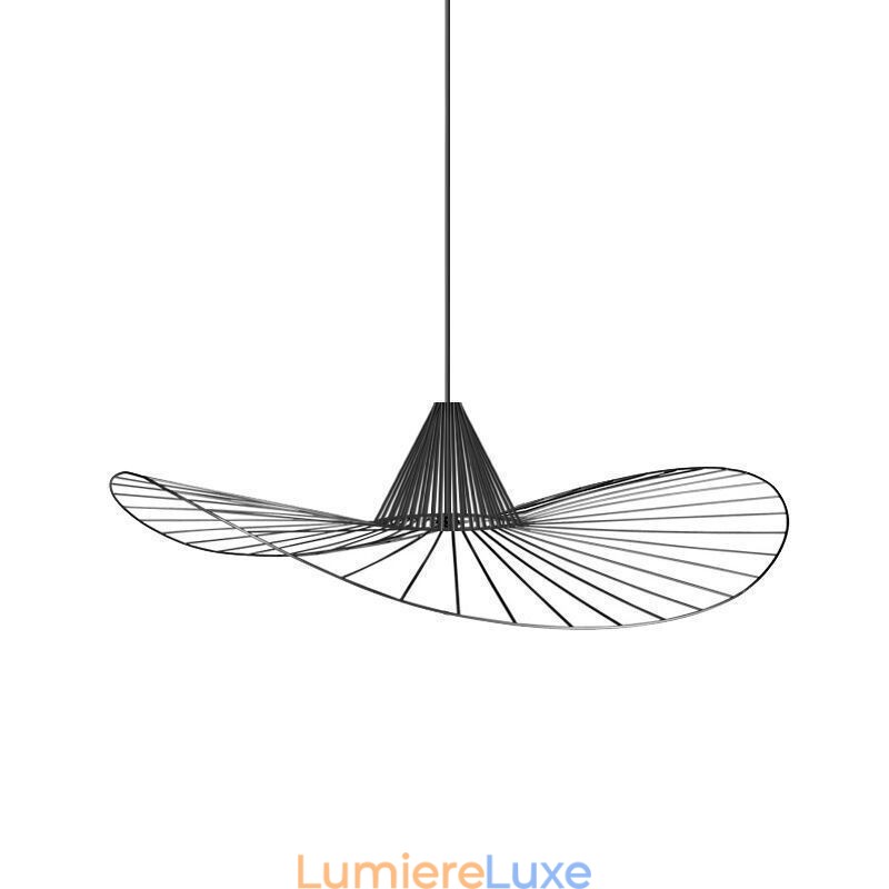 Suspension en fer, lampe simple en forme de chapeau de paille, 1 lumière