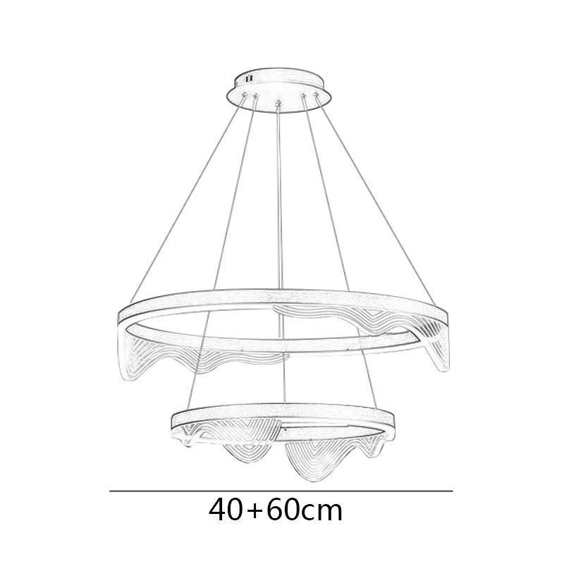 Suspension Golden Wave Ripple, plafonnier à 2 lampes