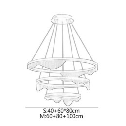 Suspension Golden Wave Ripple 3 lumières