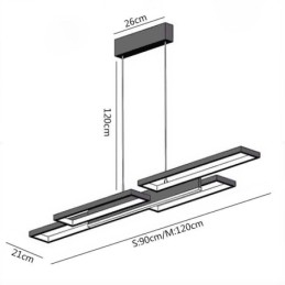 Luminaire suspendu moderne à suspension horizontale