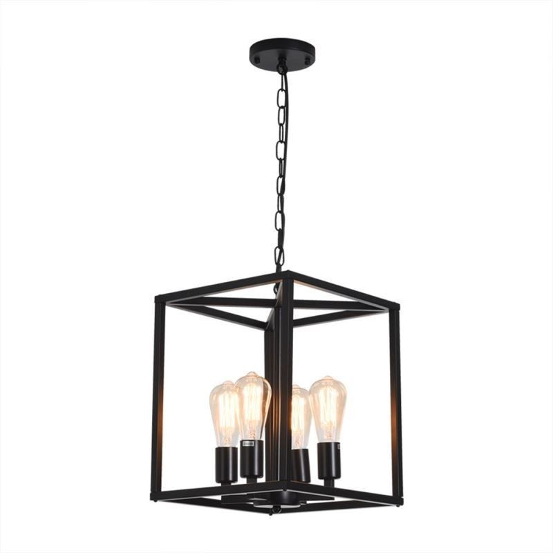 Lampe suspendue moderne et simple en forme de cage en fer