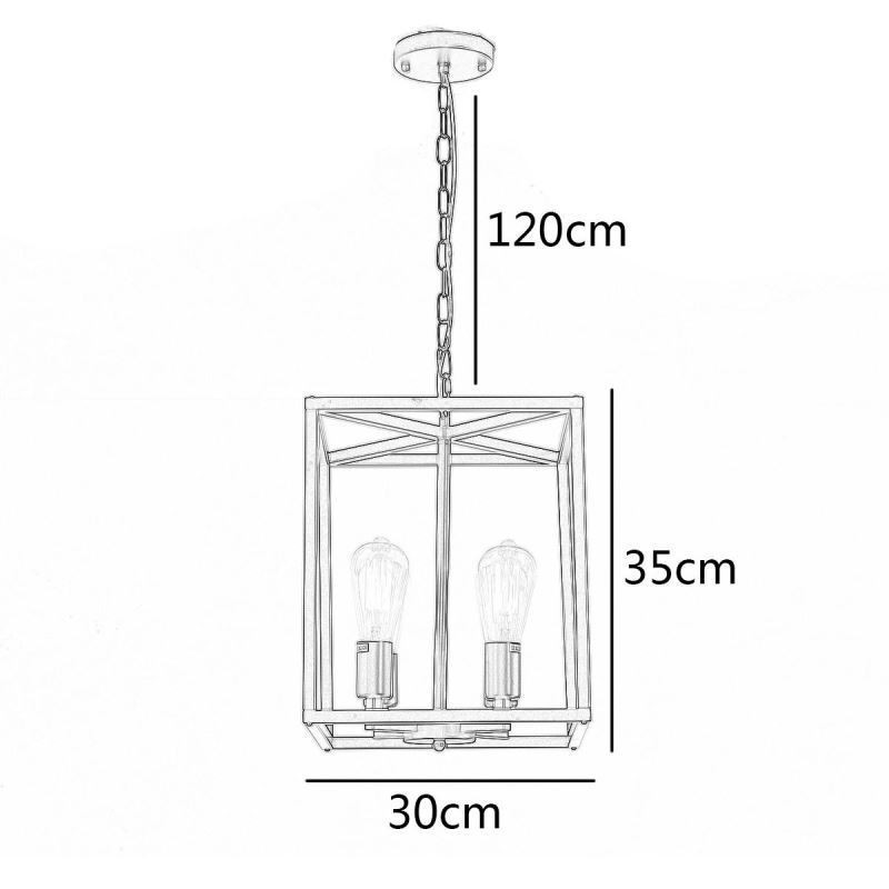Lampe suspendue moderne et simple en forme de cage en fer