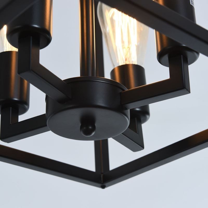 Lampe suspendue moderne et simple en forme de cage en fer