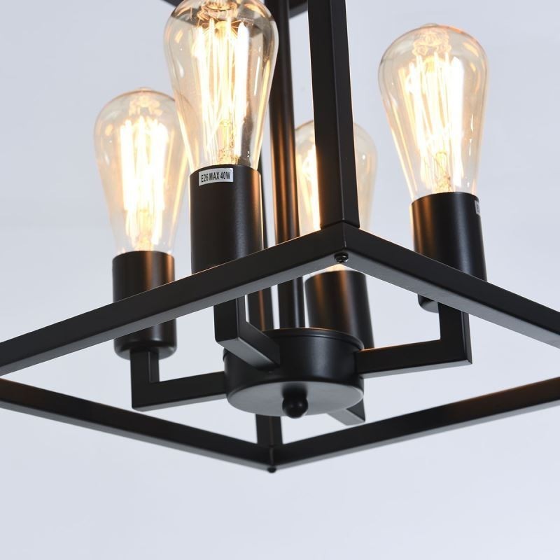 Lampe suspendue moderne et simple en forme de cage en fer