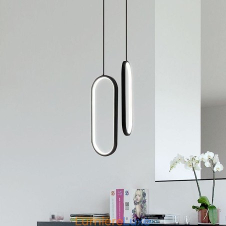 Suspension ovale en acrylique, luminaire décoratif Suspension ovale en acrylique, luminaire décoratif