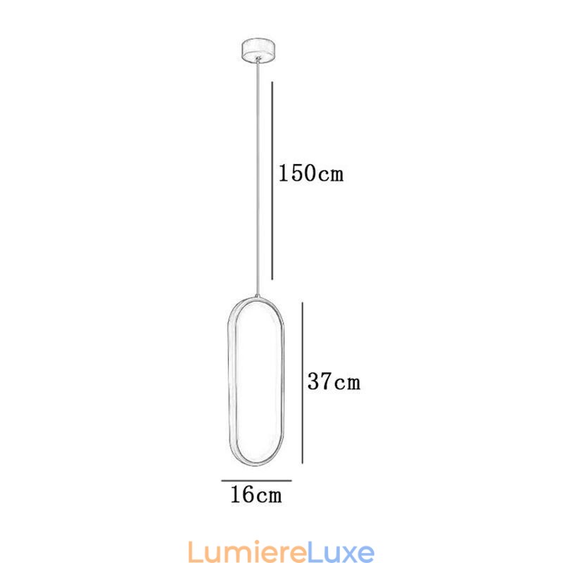 Suspension ovale en acrylique, luminaire décoratif