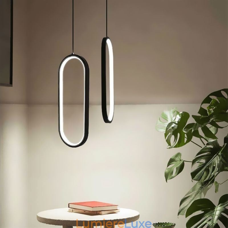 Suspension ovale en acrylique, luminaire décoratif