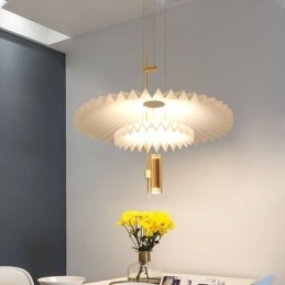 Suspension plissée moderne en acrylique, éclairage décoratif