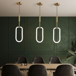 Plafonnier suspendu moderne et simple en laiton