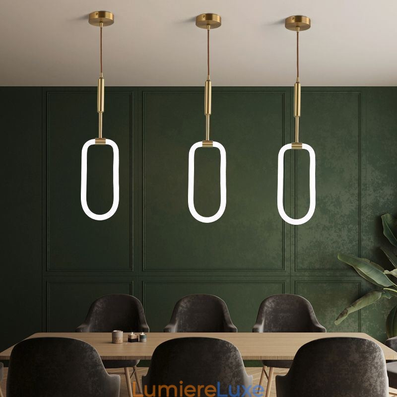 Plafonnier suspendu moderne et simple en laiton
