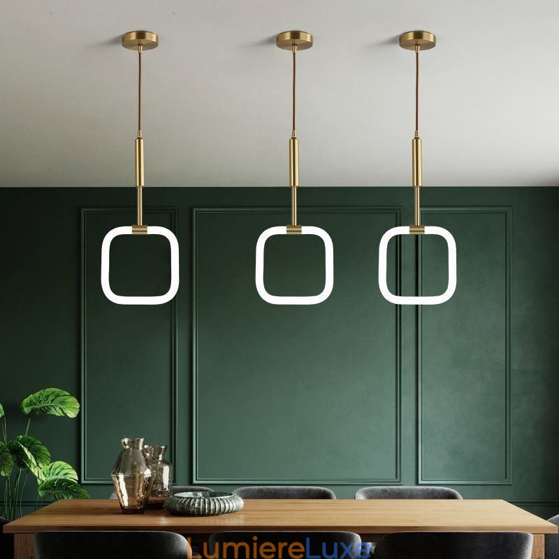 Plafonnier suspendu moderne et simple en laiton