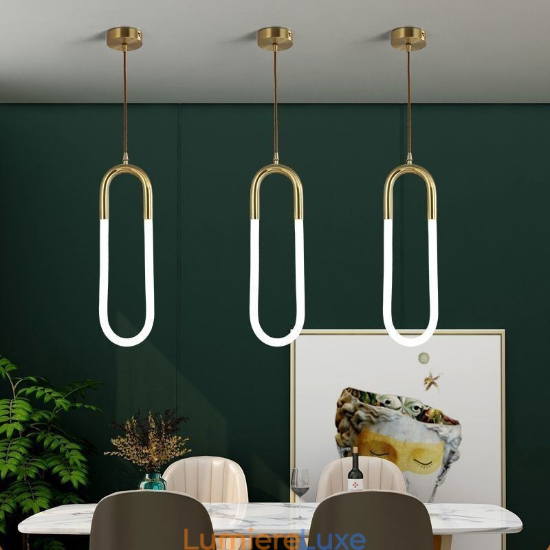 Plafonnier suspendu moderne et simple en laiton