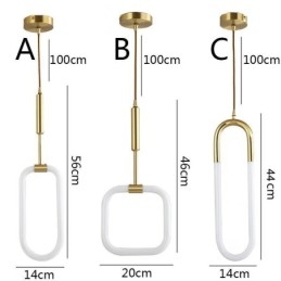 Plafonnier suspendu moderne et simple en laiton
