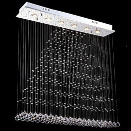Lustre rectangulaire en cristal, luminaires de plafond, lampes et luminaires