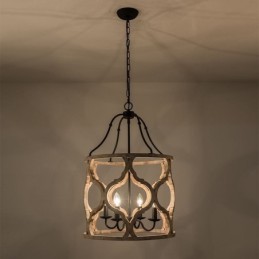 Suspension lanterne à 4 lumières de style vintage