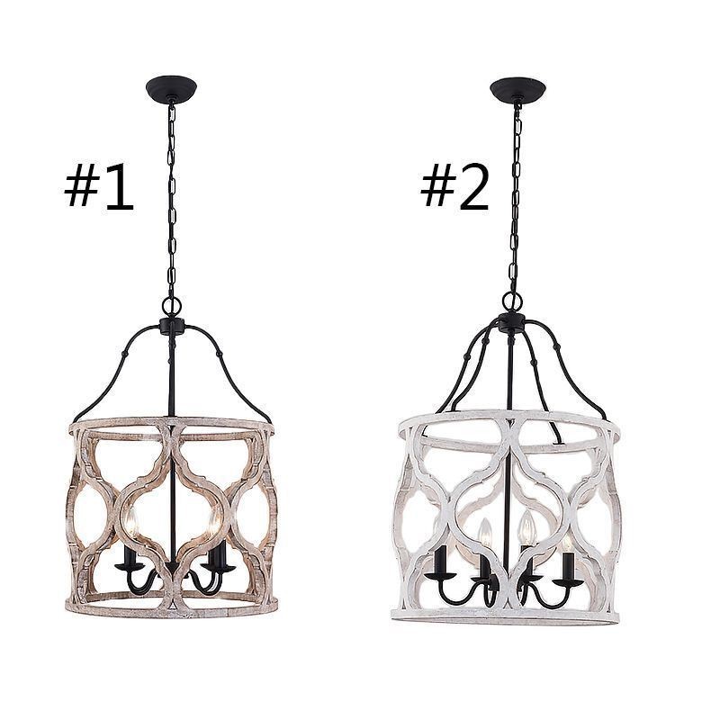 Suspension lanterne à 4 lumières de style vintage
