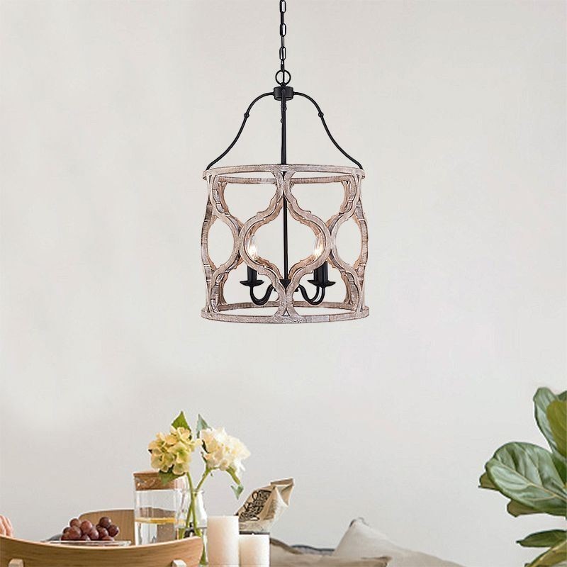 Suspension lanterne à 4 lumières de style vintage