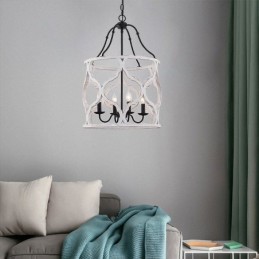 Suspension lanterne à 4 lumières de style vintage