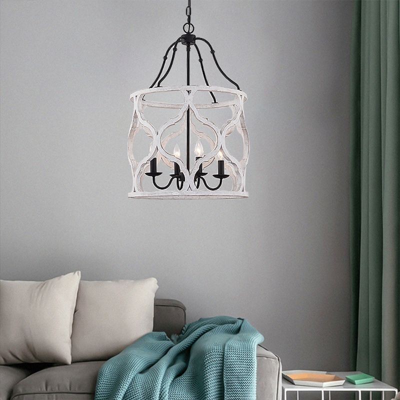 Suspension lanterne à 4 lumières de style vintage