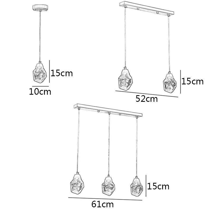 Mini plafonnier suspendu en forme de boule de cristal simple
