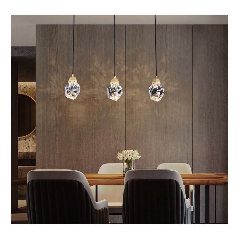 Mini plafonnier suspendu en forme de boule de cristal simple