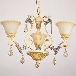 Lustre traditionnel classique en cristal peint