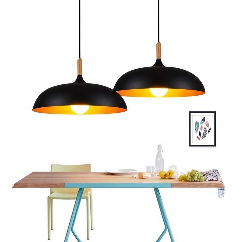 Suspension moderne et minimaliste, luminaire décoratif noir et blanc