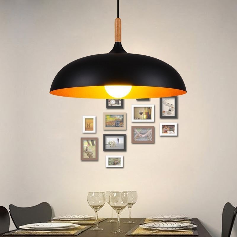 Suspension moderne et minimaliste, luminaire décoratif noir et blanc