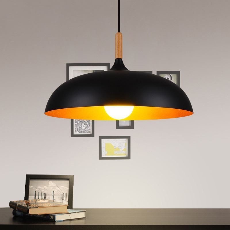Suspension moderne et minimaliste, luminaire décoratif noir et blanc